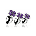 Booty Sparks™ Violet Flower Gem Anal Plug Set - Purple - Butt