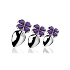 Booty Sparks™ Violet Flower Gem Anal Plug Set - Purple - Butt