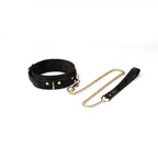 Black Boudoir Amor Collection Vegan Leather Collar with Leash