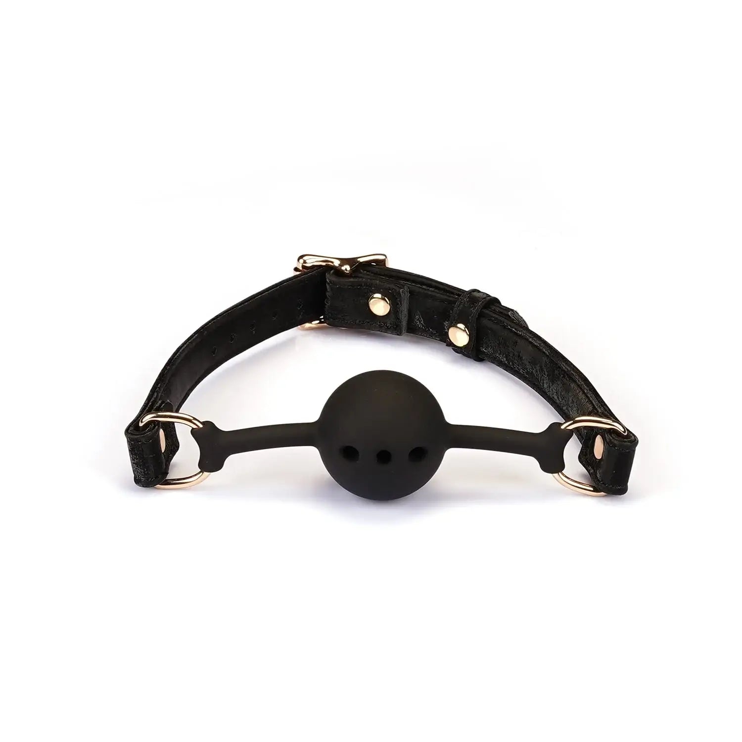 Black Boudoir Amor Collection Vegan Leather & Silicone Bag Gag