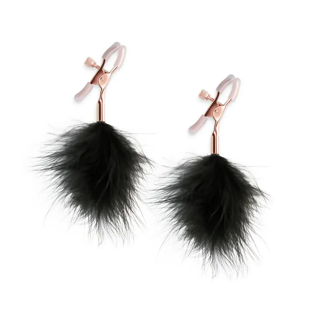 Bound Feather Nipple Clamps F1 - Black