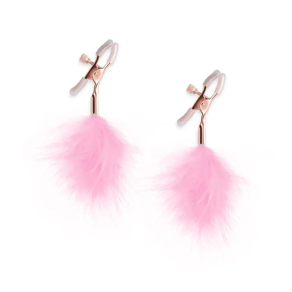 Bound Feather Nipple Clamps F1 - Pink