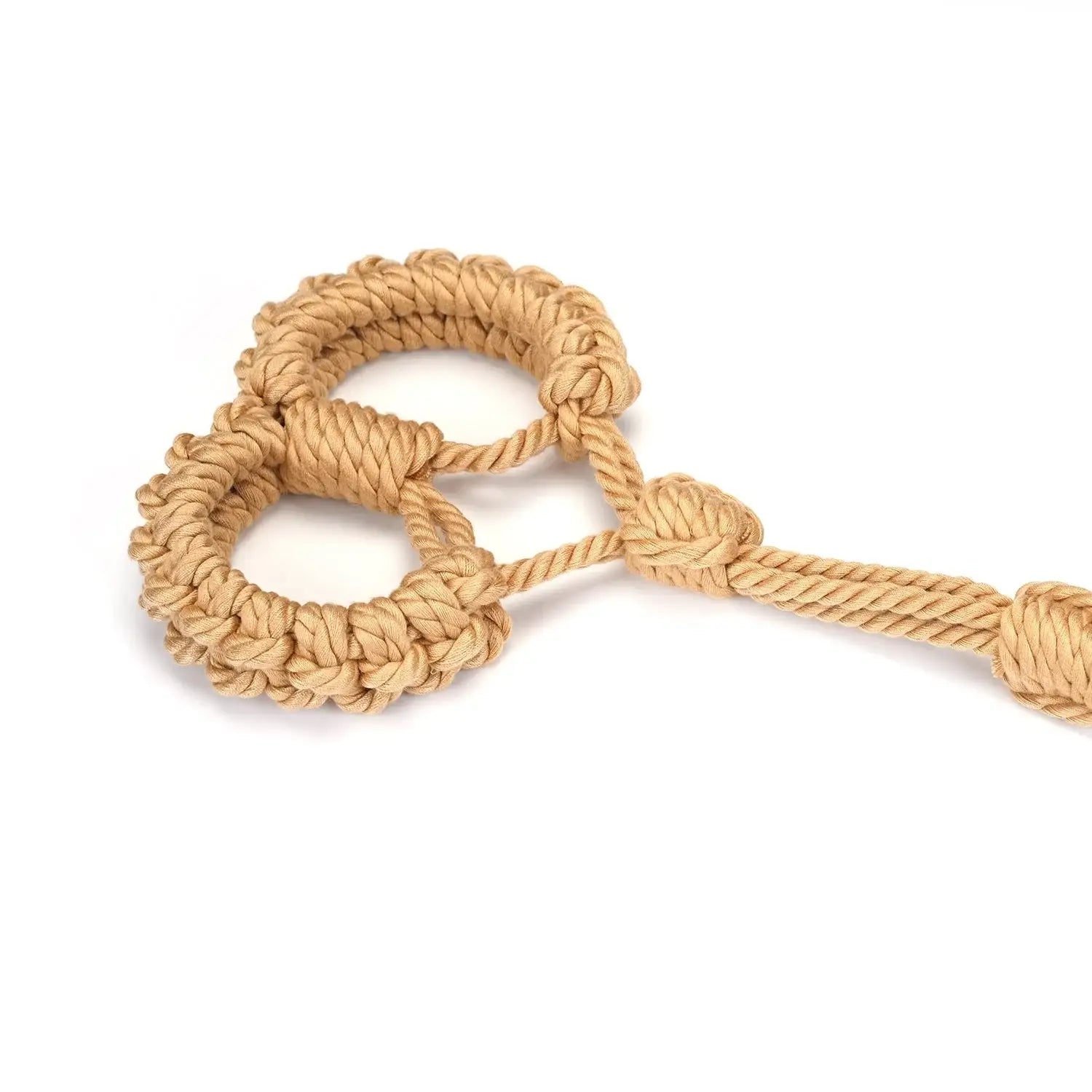 Khaki Bound You II Shibari Bondage Rope Wrist Cuffs with Leash