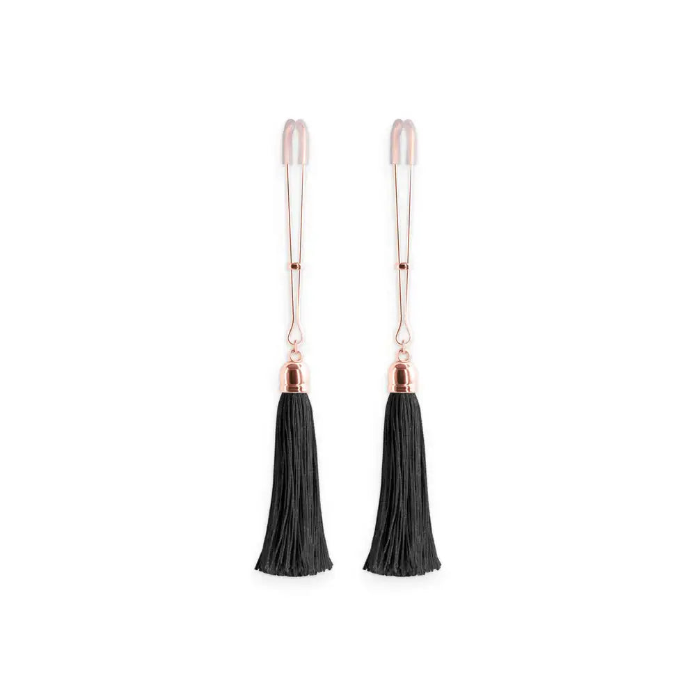 Bound Tassel Nipple Clamps T1 - Black