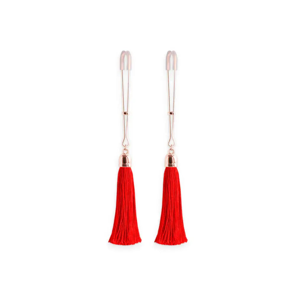 Bound Tassel Nipple Clamps T1 - Red