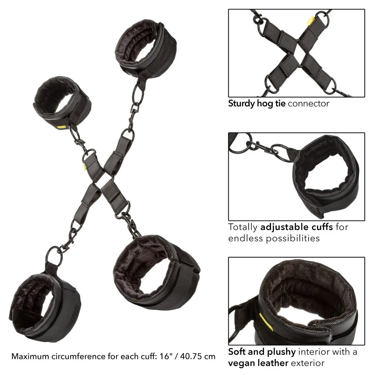 Boundless™ Hog Tie with Ankle and Wrist Cuffs - Black - Restraints