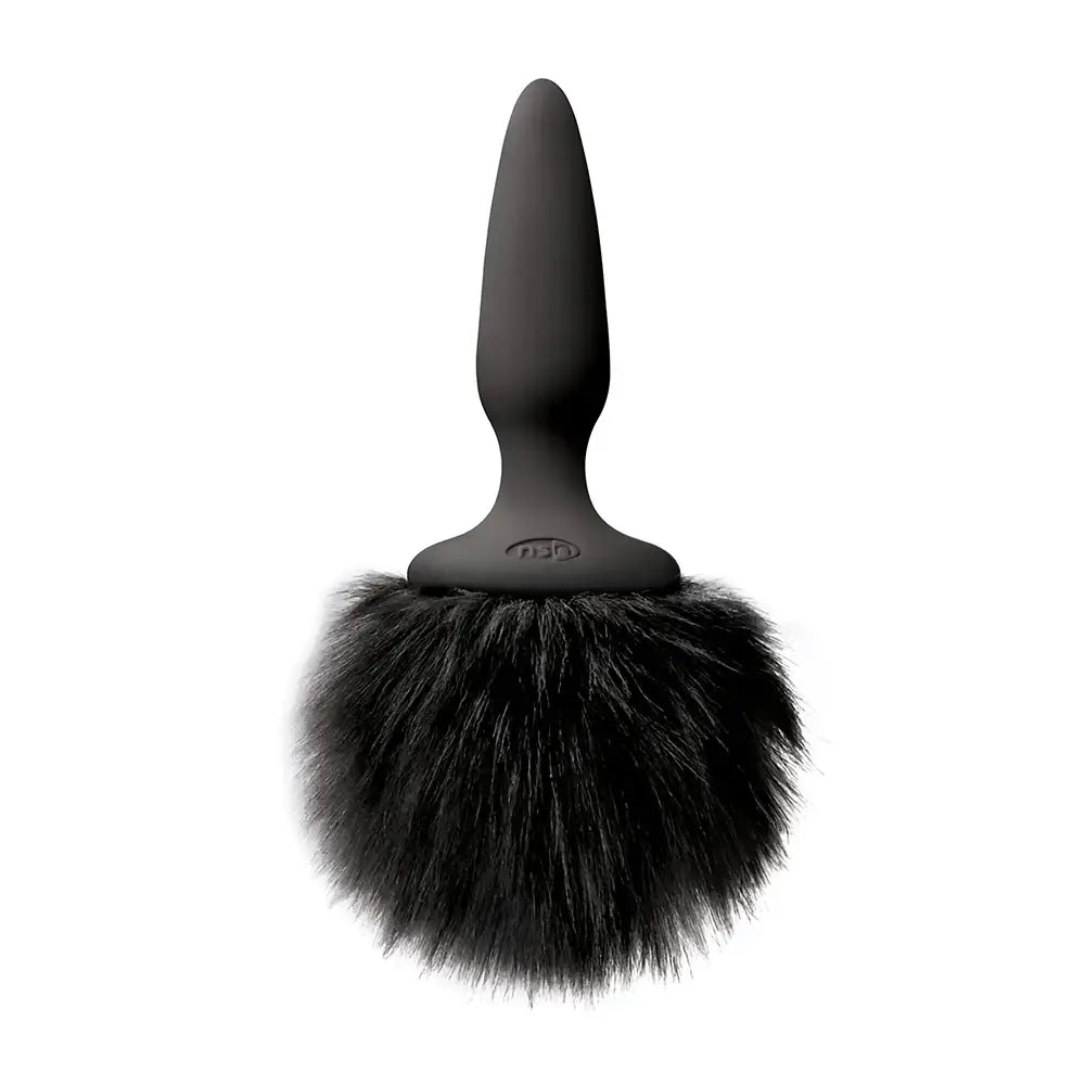 Bunny Tails Mini Butt Plug - Black