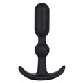 CalExotics® CalExotics Booty Call Teaser - Dual Groove Silicone Butt Plug with EZ Pull Handle Black