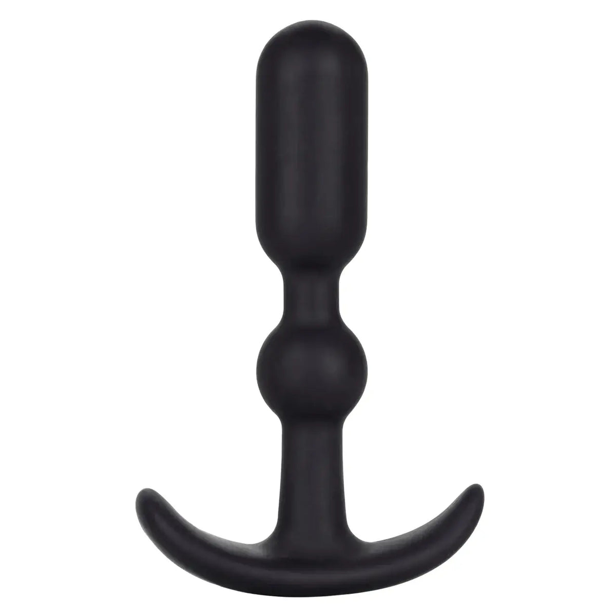CalExotics® CalExotics Booty Call Teaser - Dual Groove Silicone Butt Plug with EZ Pull Handle Black