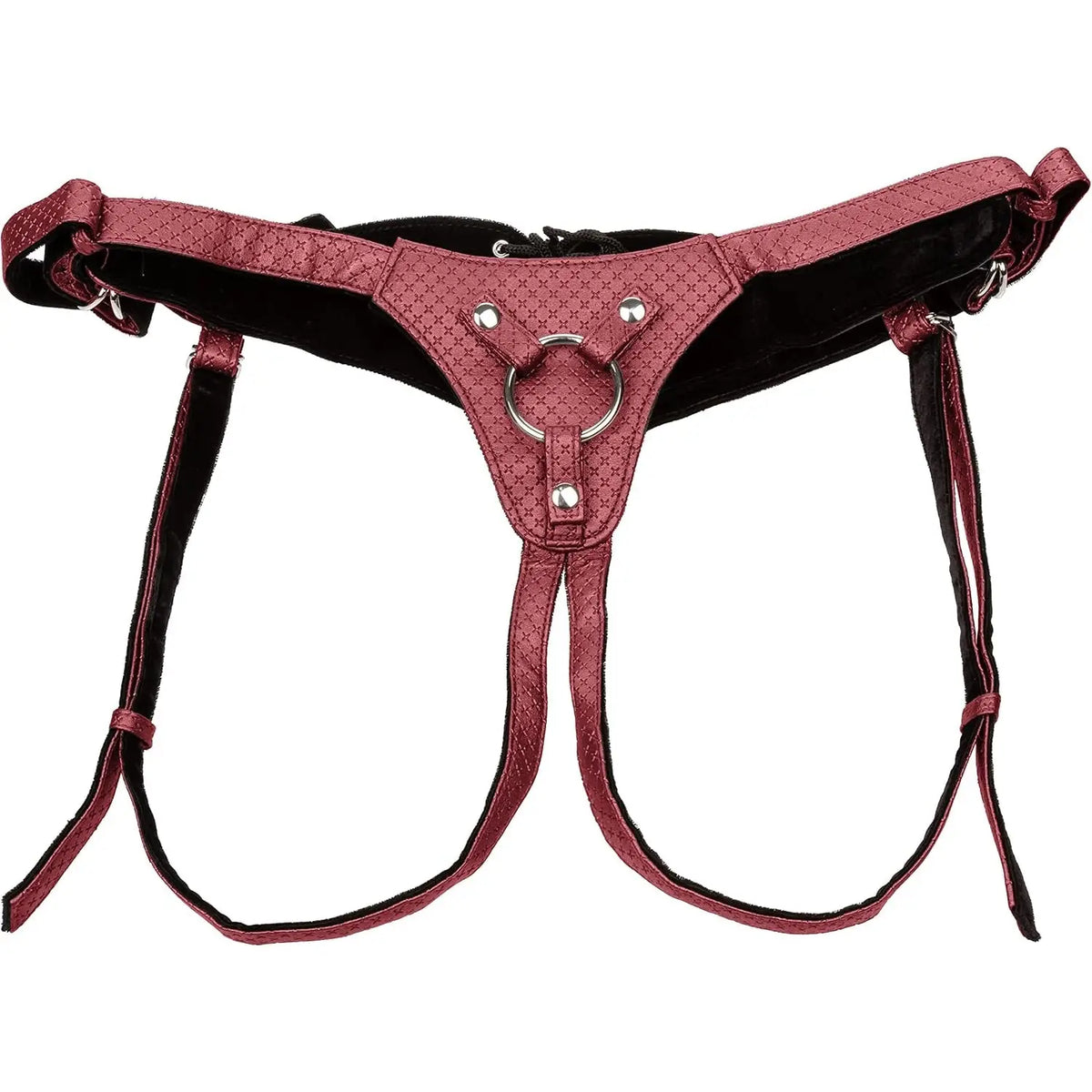 CalExotics® CalExotics Her Royal Harness Regal Queen Strap-On - Adjustable Corset Design Burgundy