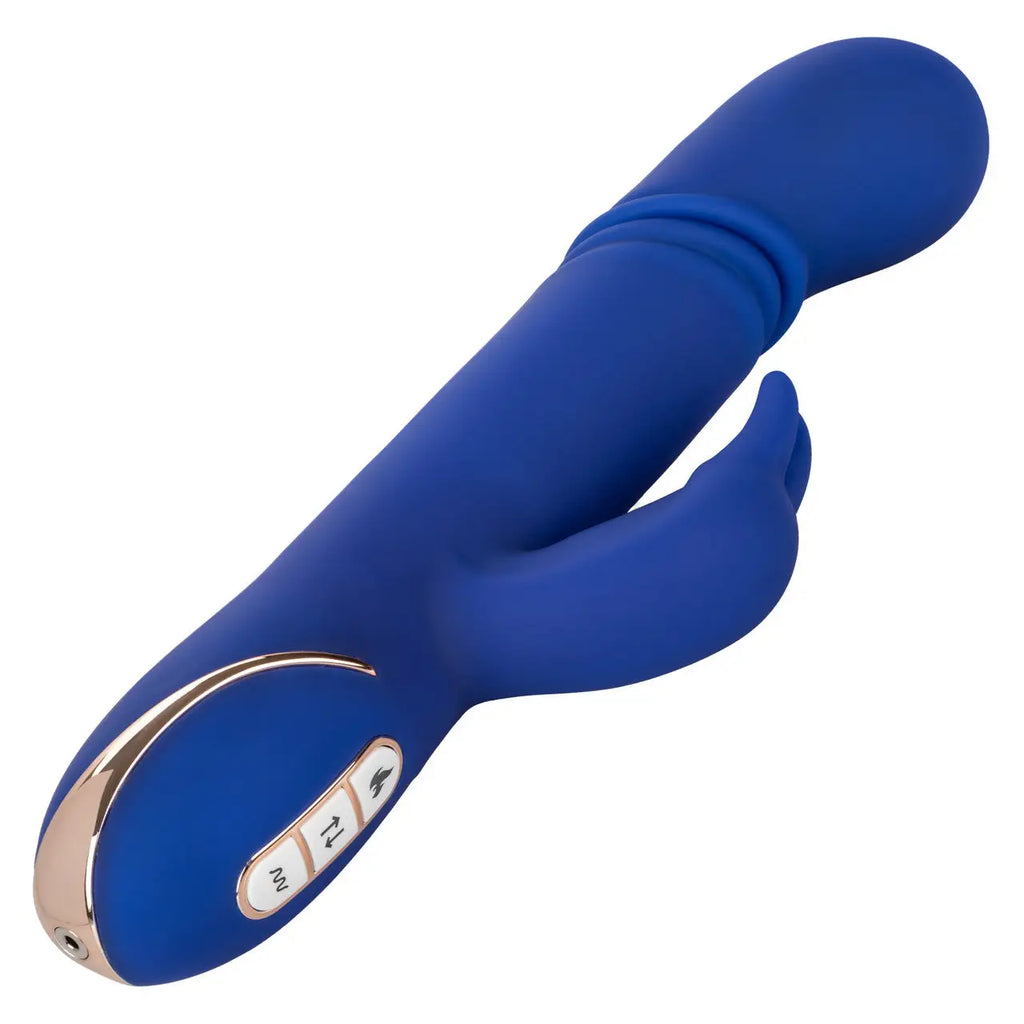 CalExotics® CalExotics Jack Rabbit Heated Thrusting G-Spot Vibrator - Rechargeable & Waterproof Blue