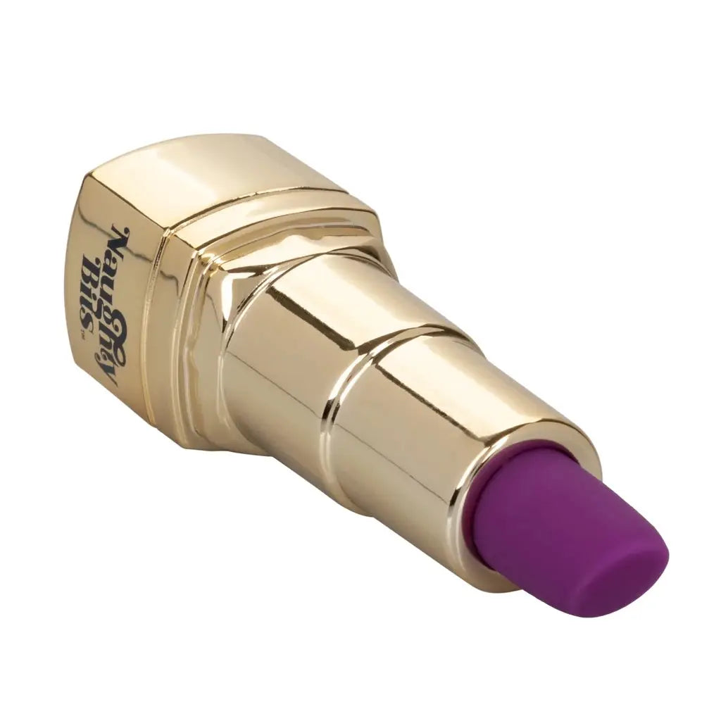 CalExotics® CalExotics Naughty Bits Bad Bitch Lipstick Vibrator - Discreet 10 Speed Rechargeable Gold