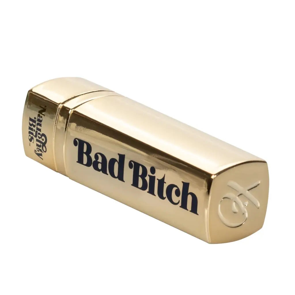 CalExotics® CalExotics Naughty Bits Bad Bitch Lipstick Vibrator - Discreet 10 Speed Rechargeable Gold
