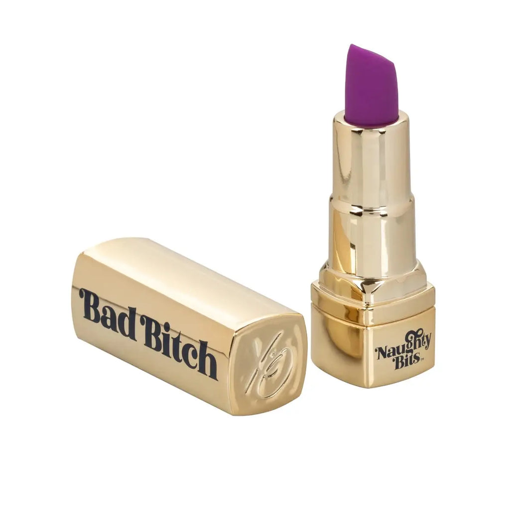 CalExotics® CalExotics Naughty Bits Bad Bitch Lipstick Vibrator - Discreet 10 Speed Rechargeable Gold