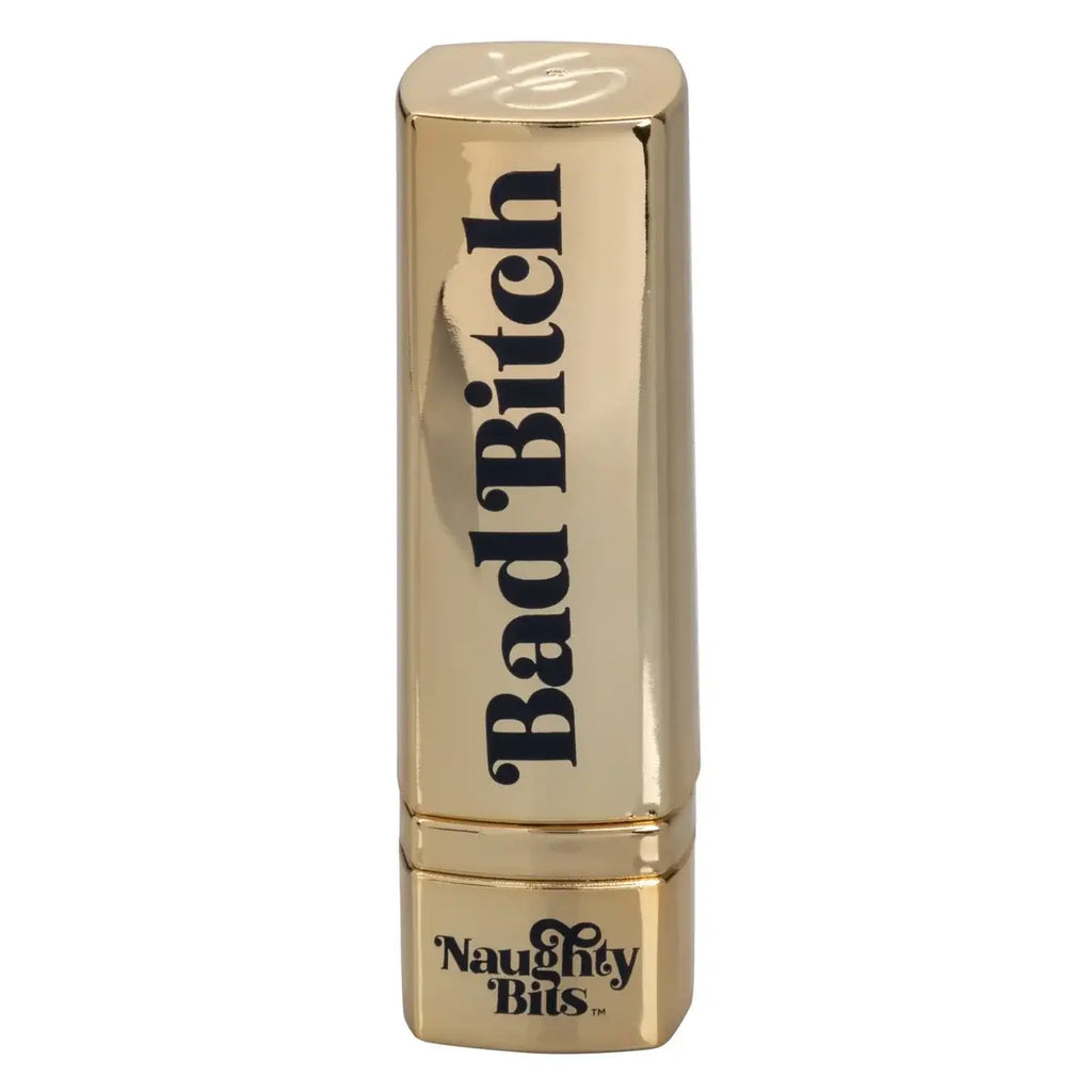CalExotics® CalExotics Naughty Bits Bad Bitch Lipstick Vibrator - Discreet 10 Speed Rechargeable Gold