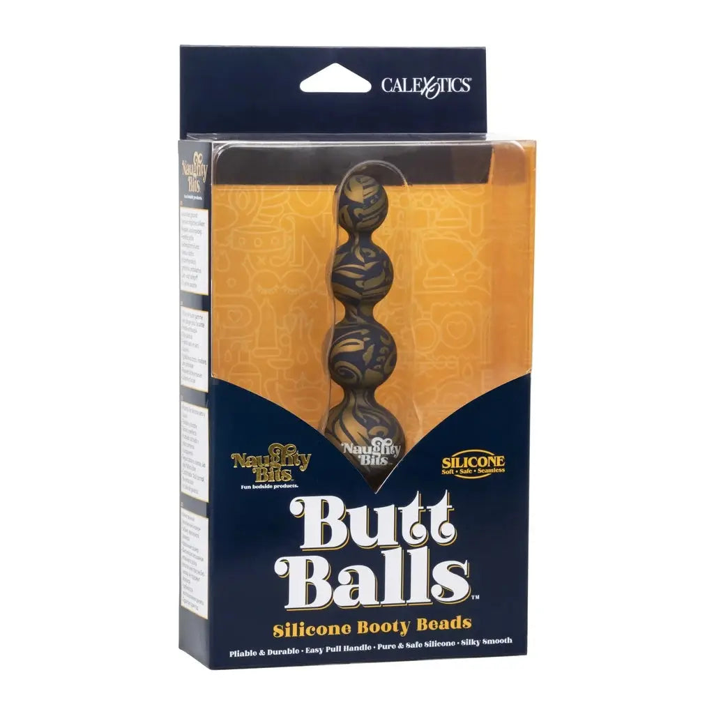 CalExotics® CalExotics Naughty Bits Butt Balls Silicone Anal Beads - Tapered Beginner-Friendly Multicolor
