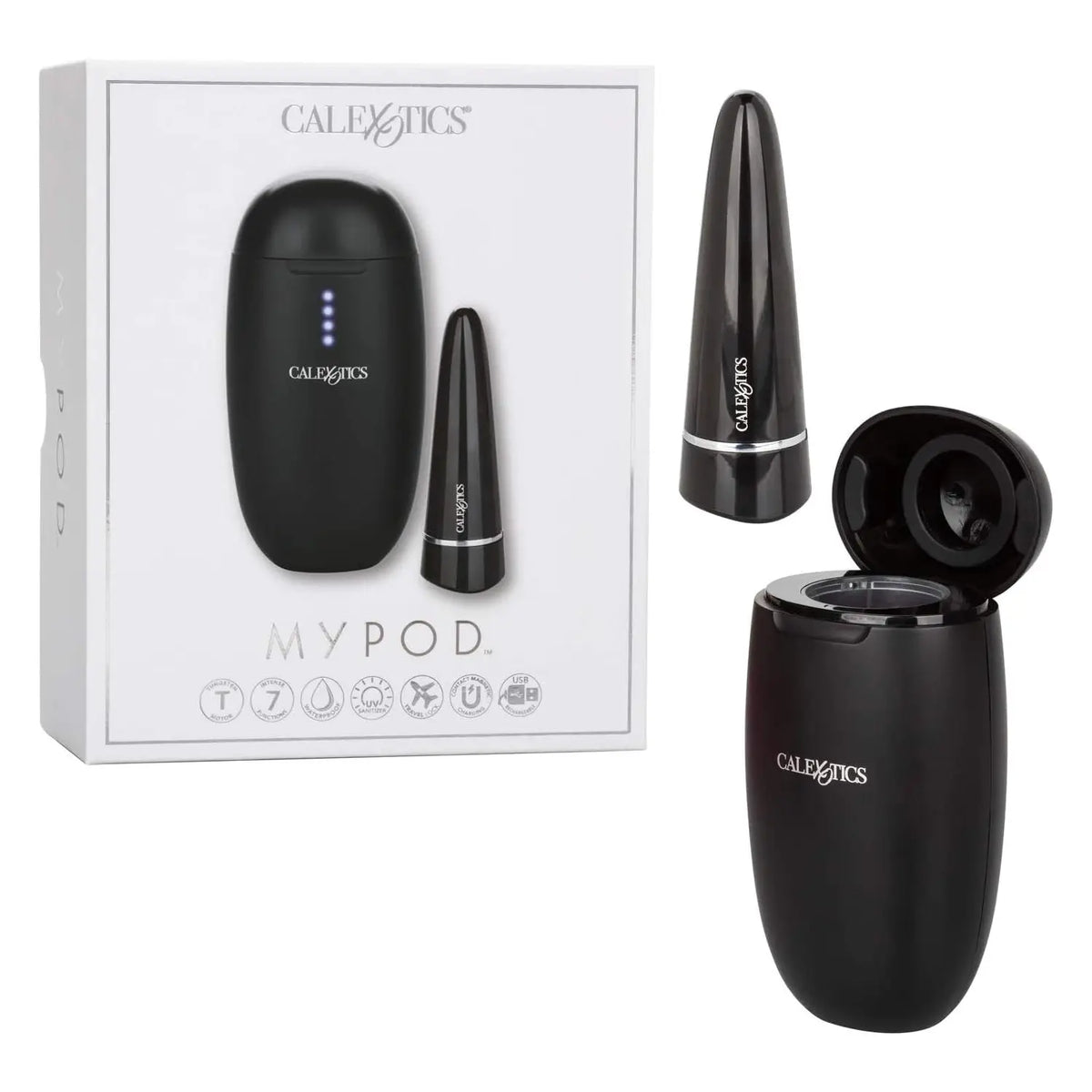 CalExotics® CalExotics My Pod Vibrating Massager - Rechargeable Bullet with Wireless Charging Case & UV Sanitizer