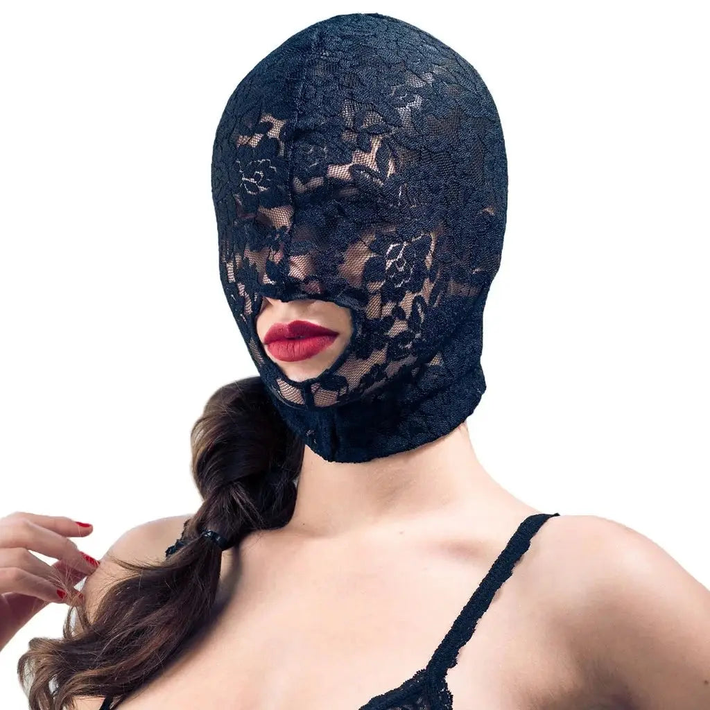 CalExotics® CalExotics Scandal Lace Hood - Sensory Deprivation Mask for Bondage & Role Play Black
