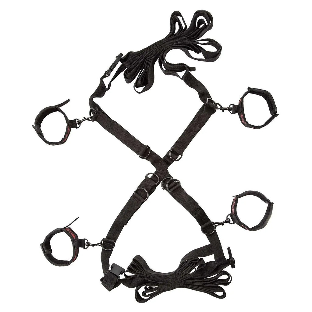 CalExotics® CalExotics Scandal Over the Bed Cross - Adjustable Under-Mattress Restraint System Red