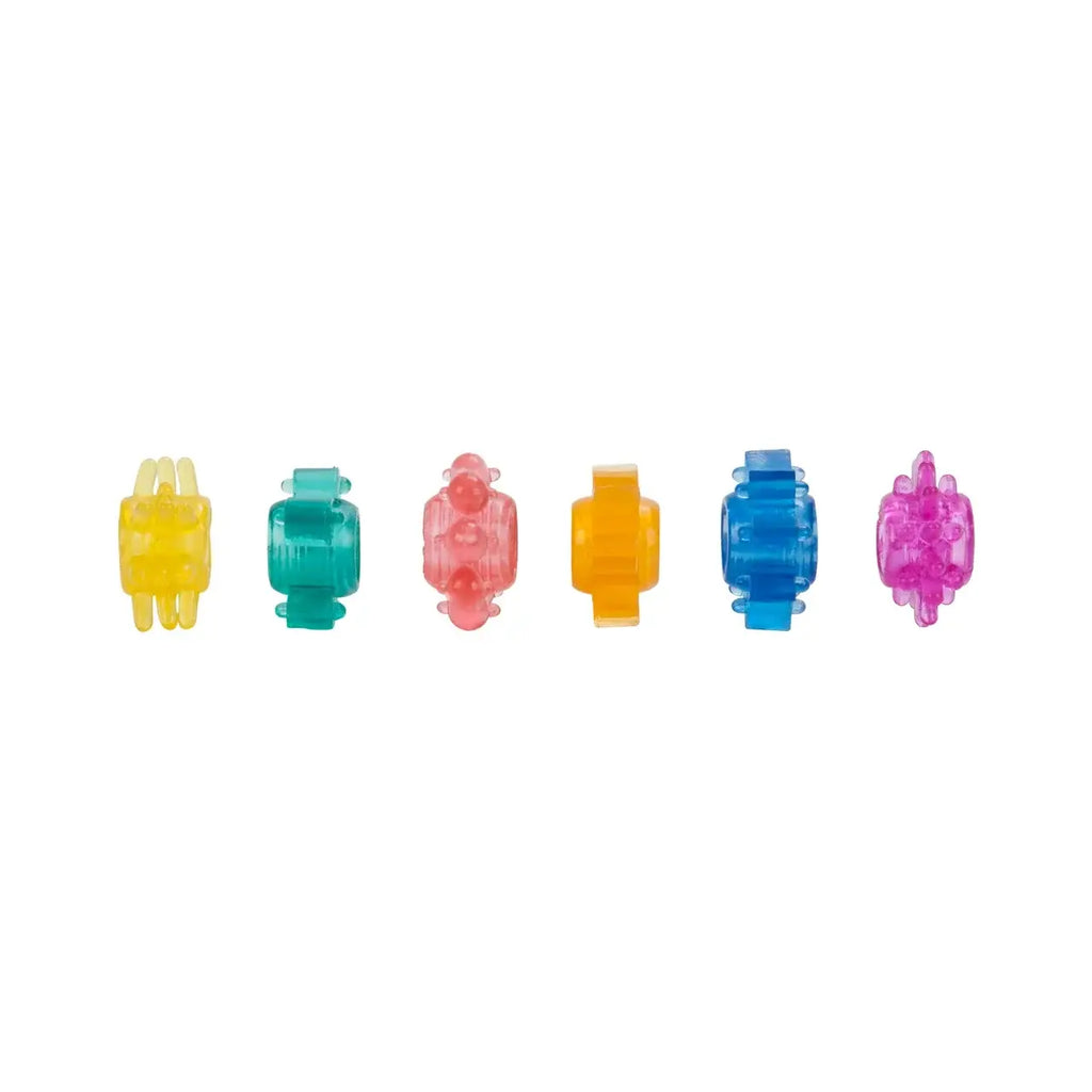 CalExotics® CalExotics Senso Textured C-Rings 6 Pack - Stretchy TPR Erection Enhancer Set Multicolor