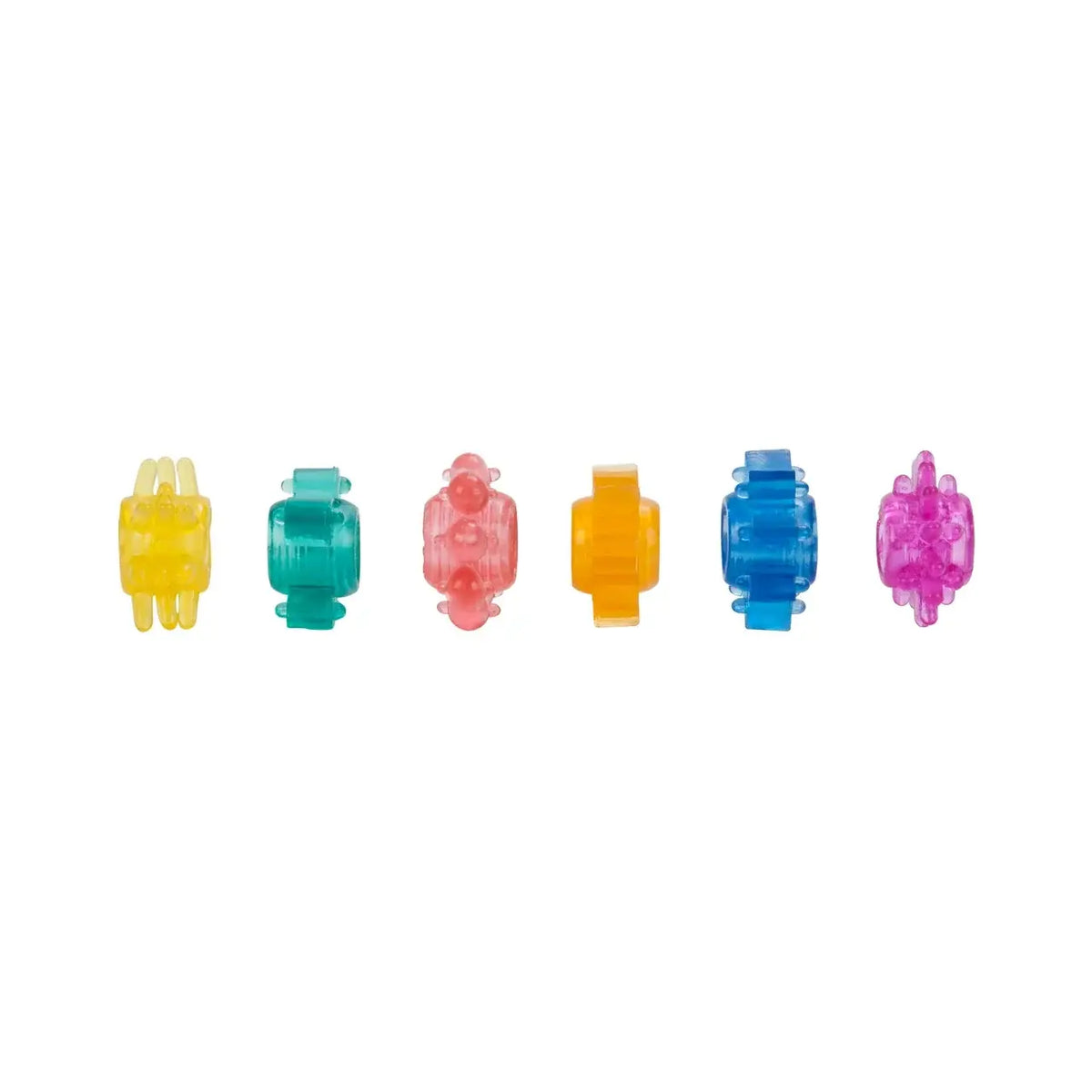 CalExotics® CalExotics Senso Textured C-Rings 6 Pack - Stretchy TPR Erection Enhancer Set Multicolor