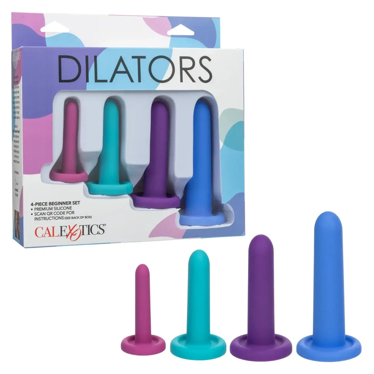 CalExotics® CalExotics Silicone Vaginal Dilator Set – 4 Beginner Sizes Multicolor