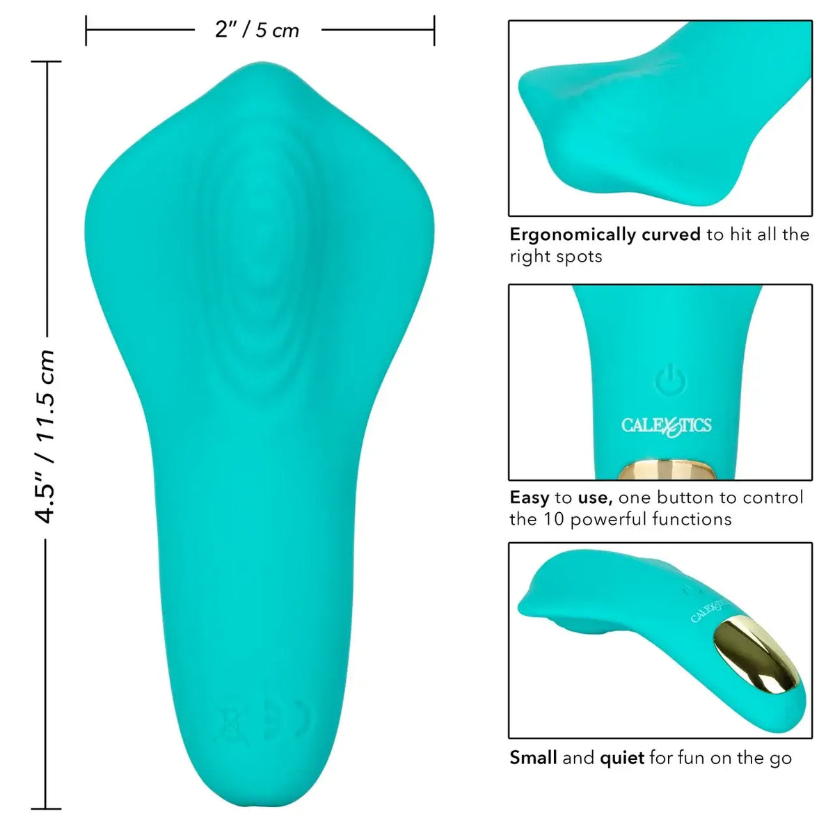 CalExotics® CalExotics Slay #PleaseMe Mini Vibrator - Discreet Panty Vibe & Finger Massager Turquoise