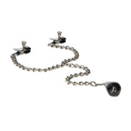 CalExotics® CalExotics Weighted Nipple Clamps with Adjustable Pressure & Chain Pendant Silver