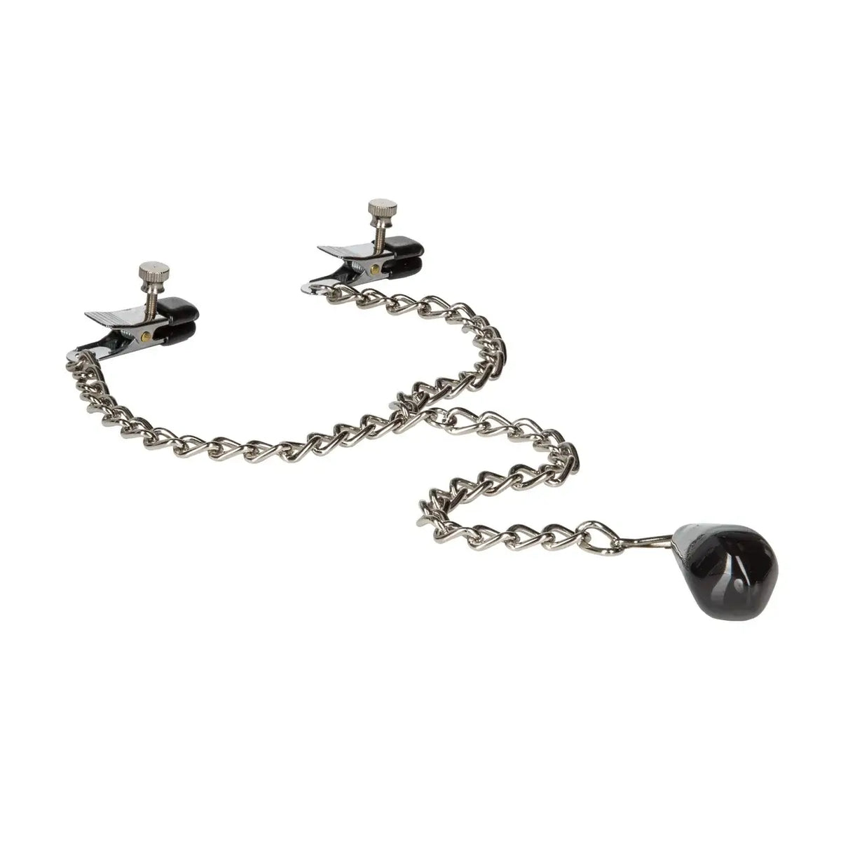 CalExotics® CalExotics Weighted Nipple Clamps with Adjustable Pressure & Chain Pendant Silver