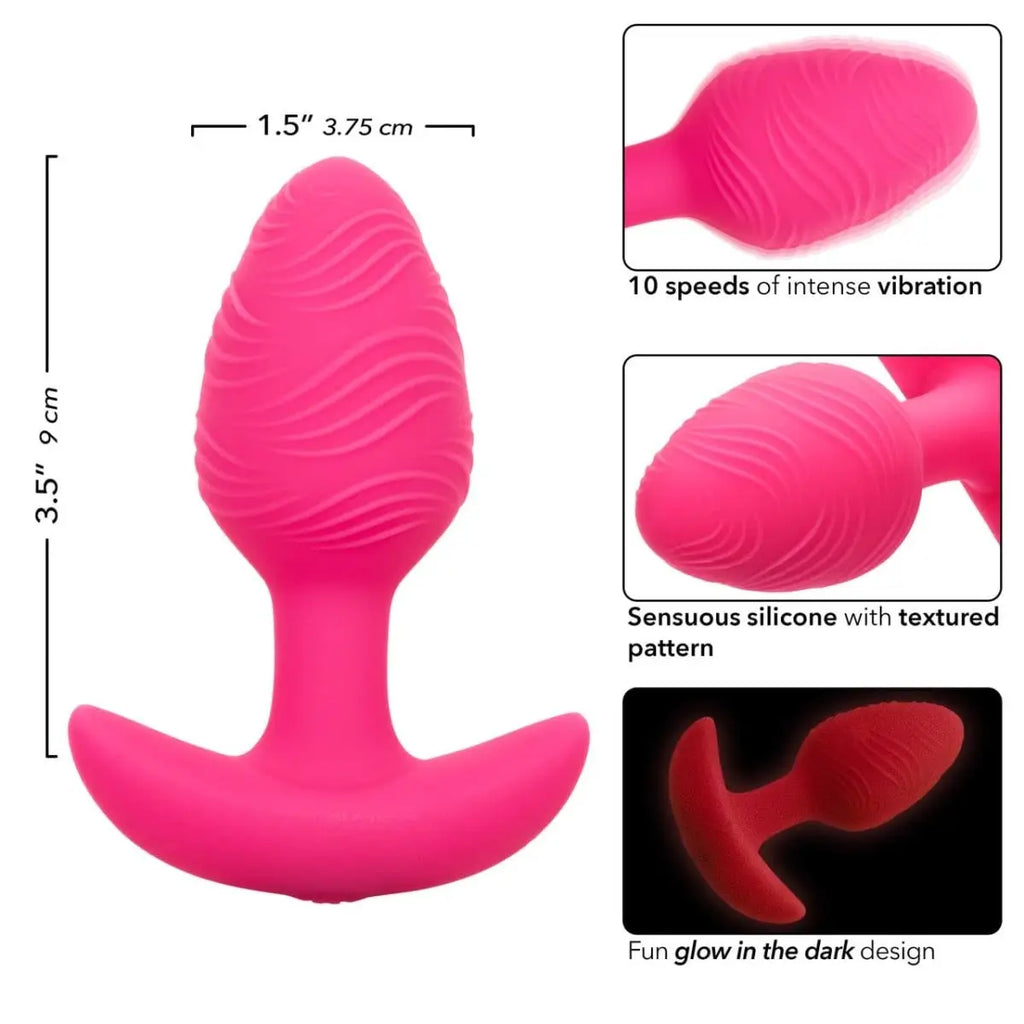 CalExotics® Cheeky™ Vibrating Glow - In - The - Dark Butt Plug - Rolik®