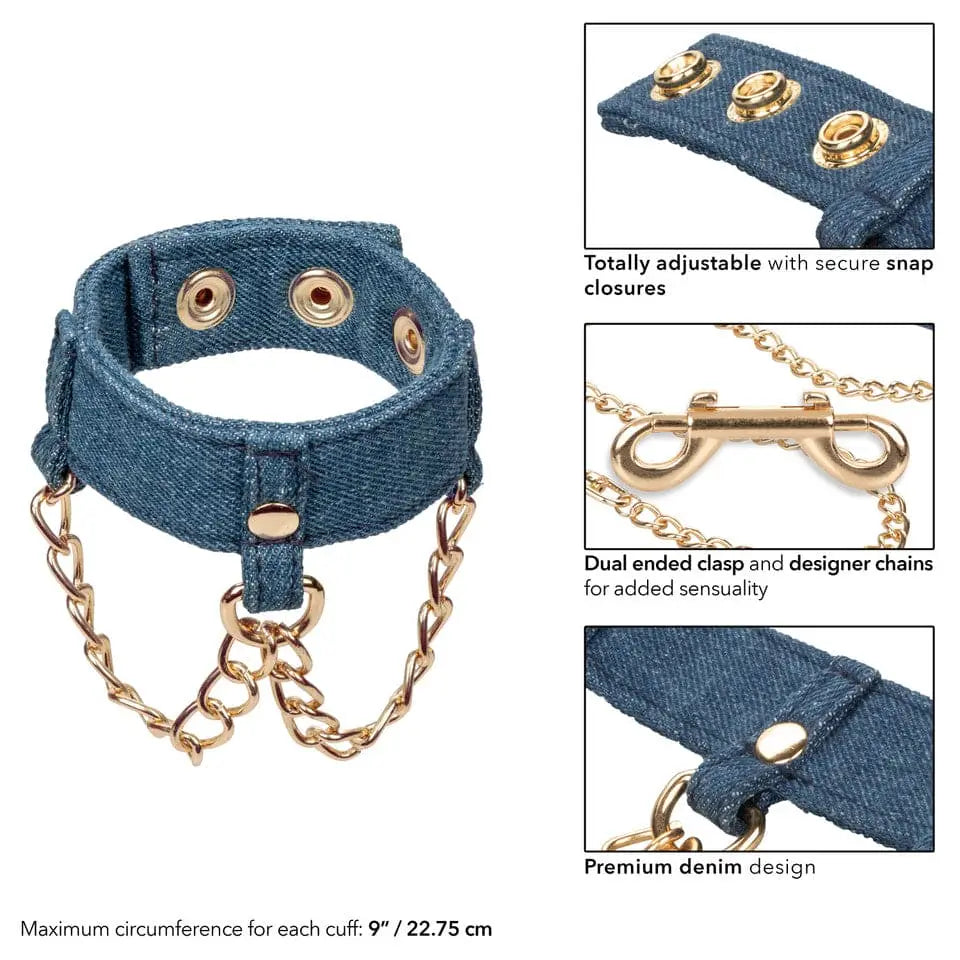Ride 'em™ Premium Denim Collection Wrist Cuffs - Rolik®