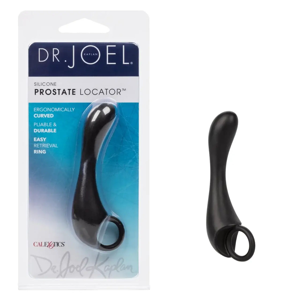 CalExotics® Dr. Joel Kaplan Silicone Prostate Locator - Ergonomic Anal Probe Black