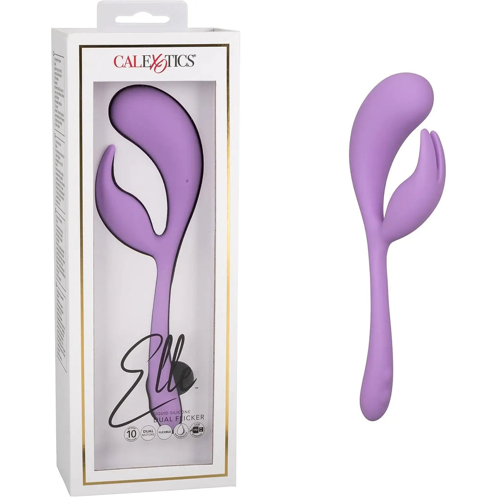 Elle™ Liquid Silicone Dual Flicker Vibrator - Purple