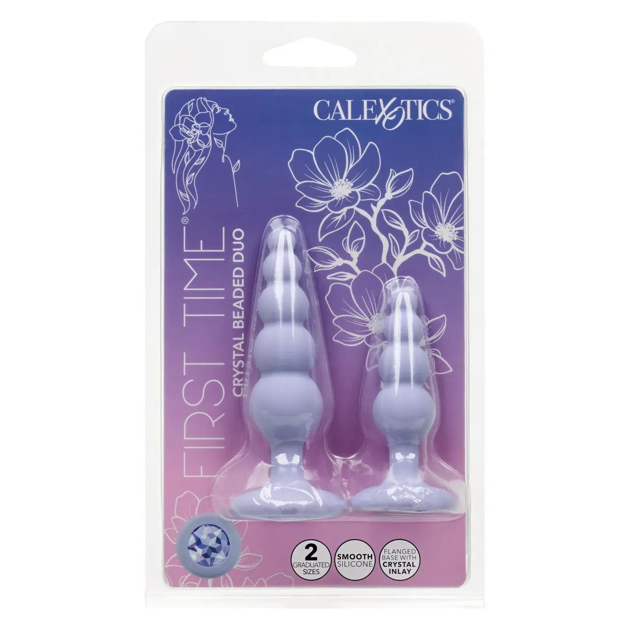 CalExotics® First Time® Crystal Beaded Duo – Beginner Anal Probe Set Lilac