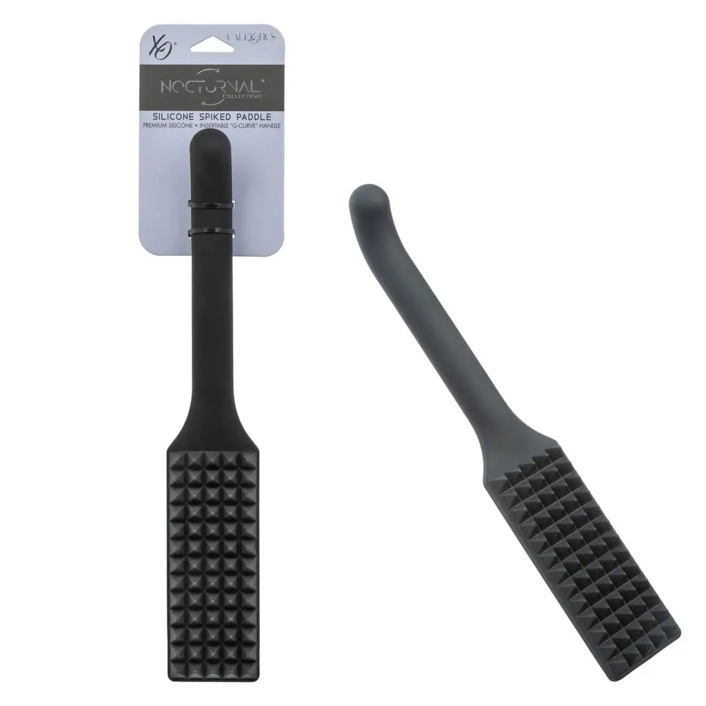 CalExotics® Nocturnal Collection Dual-Ended Silicone Spiked Paddle Black