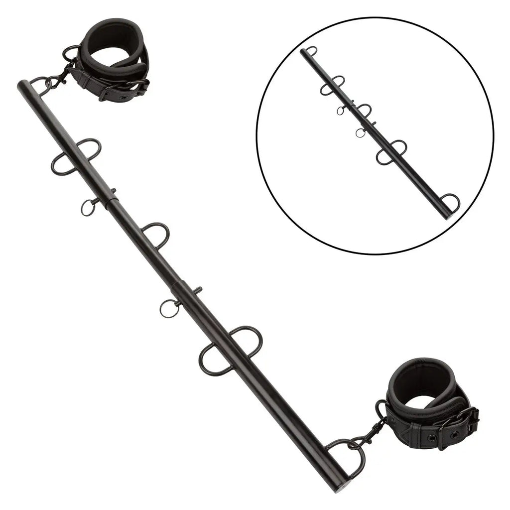 CalExotics® Nocturnal® Collection Spreader Bar with Cuffs Black