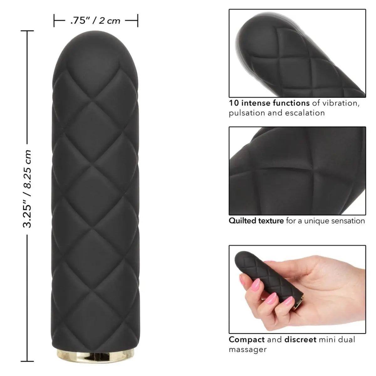 Raven™ Quilted Seducer Bullet Vibrator - Rolik®