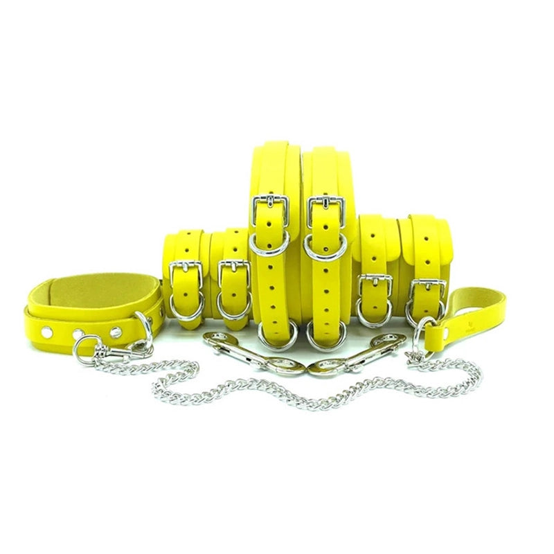 Lulexy Candice 7-Piece Leather Luxury Bondage Set Yellow - Rolik®