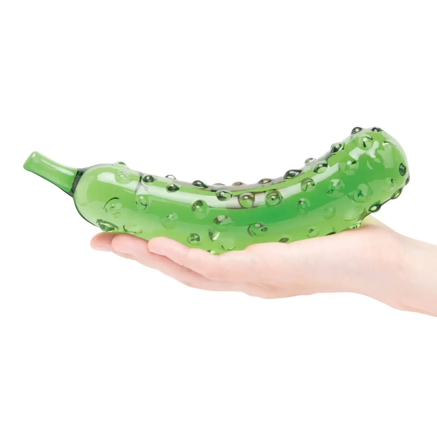 Green Caressing Cucumber 8.25’’ Glass Dildo