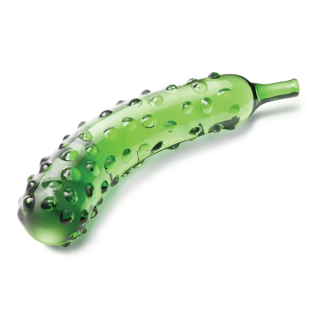 Green Caressing Cucumber 8.25’’ Glass Dildo