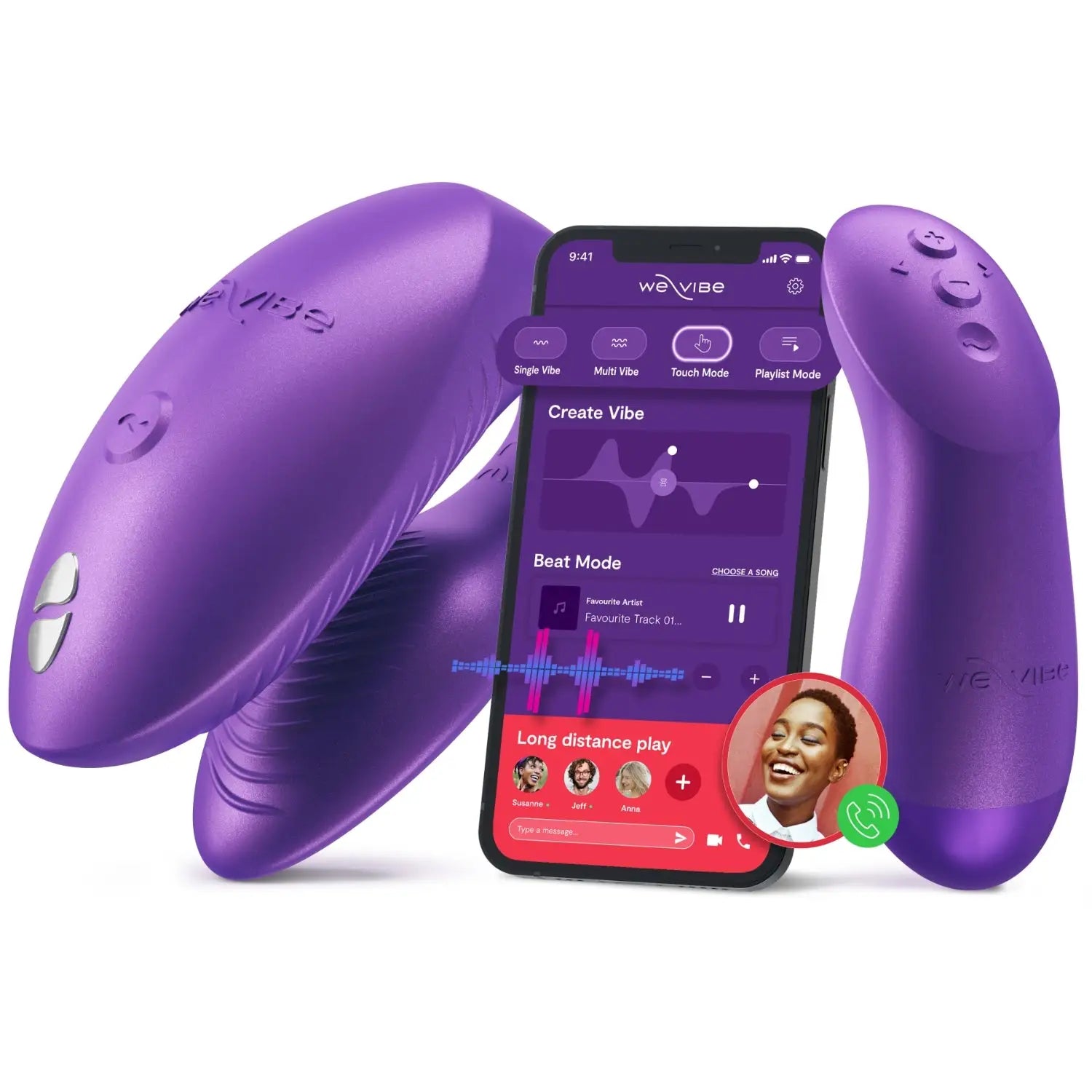 Purple Chorus Pro Couples Vibrator with Remote