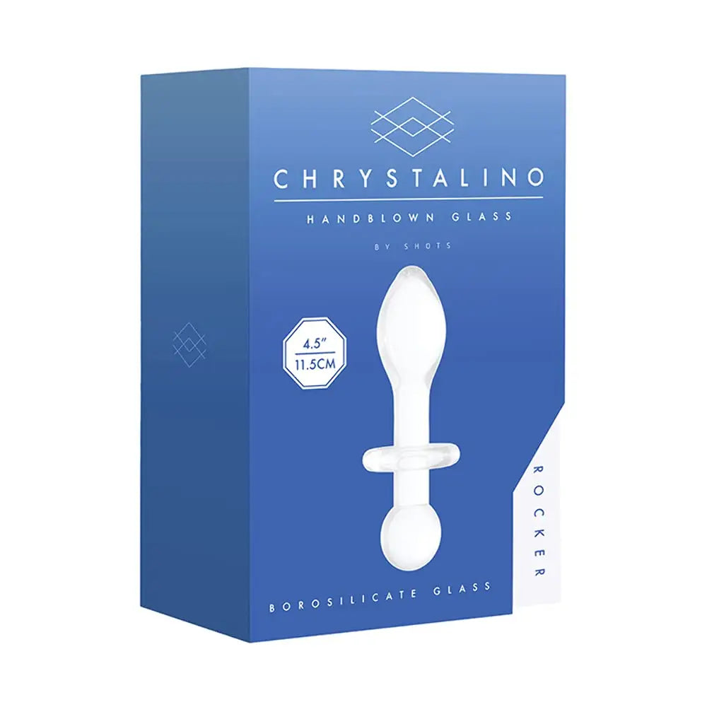Chrystalino Rocker Glass Butt Plug - White