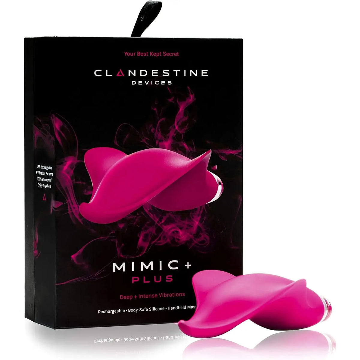 Clandestine Devices Mimic Plus Vibrator - Rechargeable Palm Massager with Precision Tip