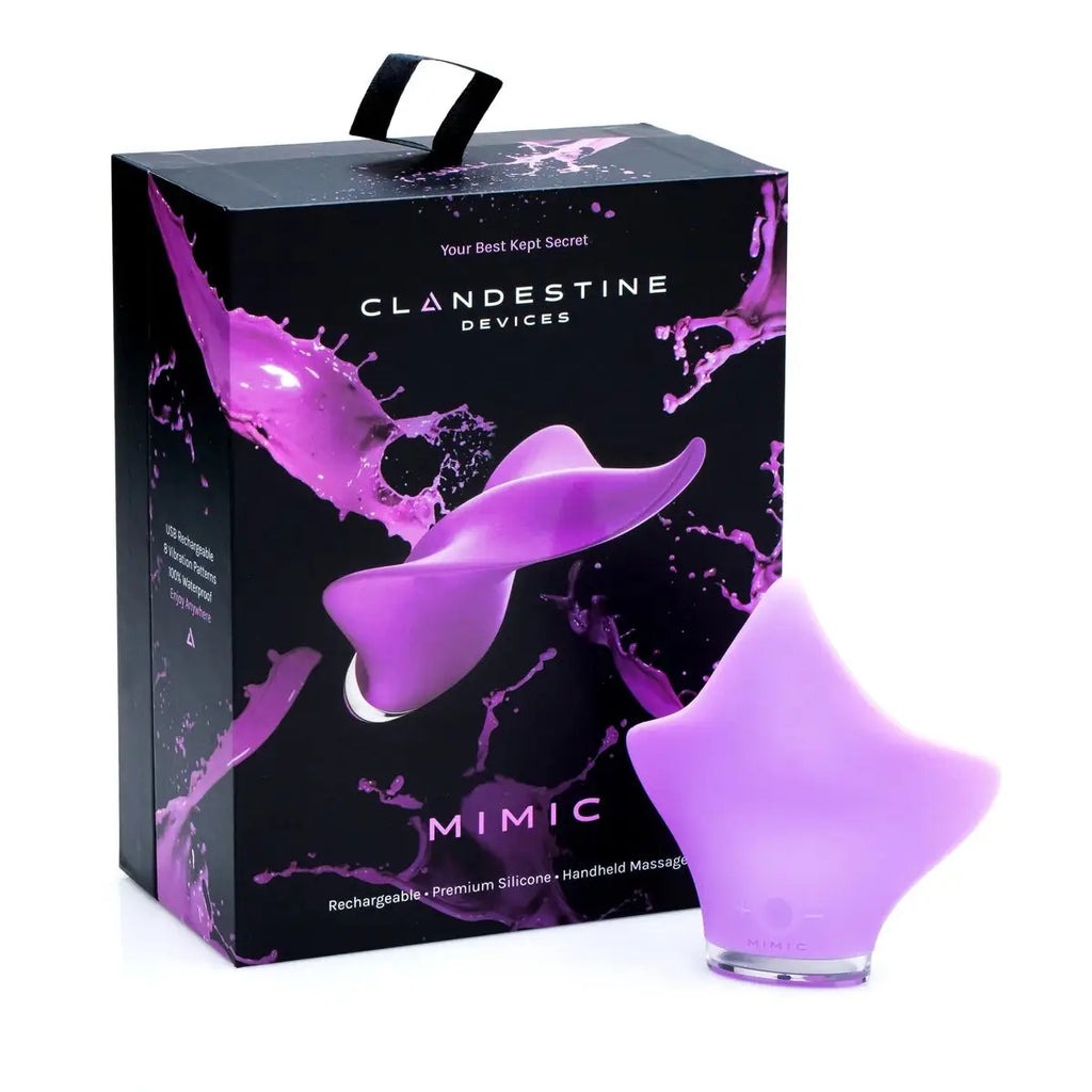 Clandestine Devices Mimic Vibrator - Rechargeable Flexible Wing Massager with 8 Patterns