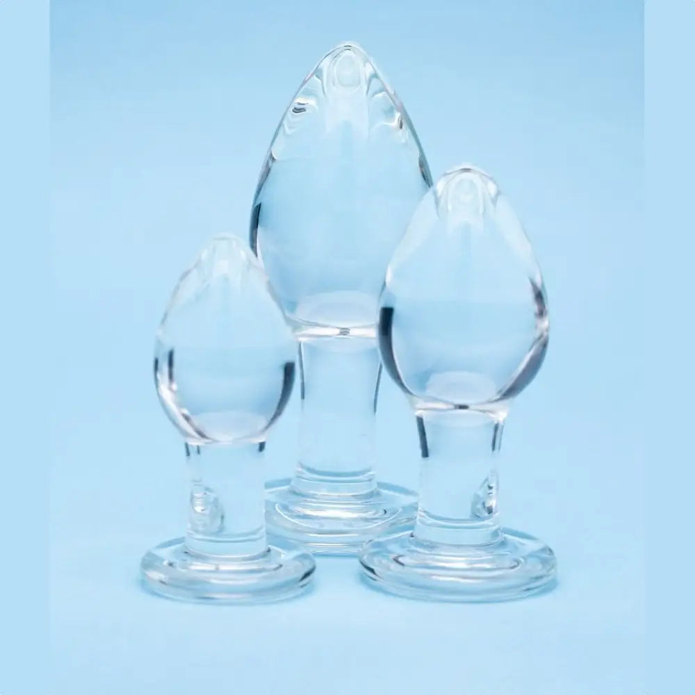 Clarity Utopian Trinity 3-Piece Glass Butt Plug Set