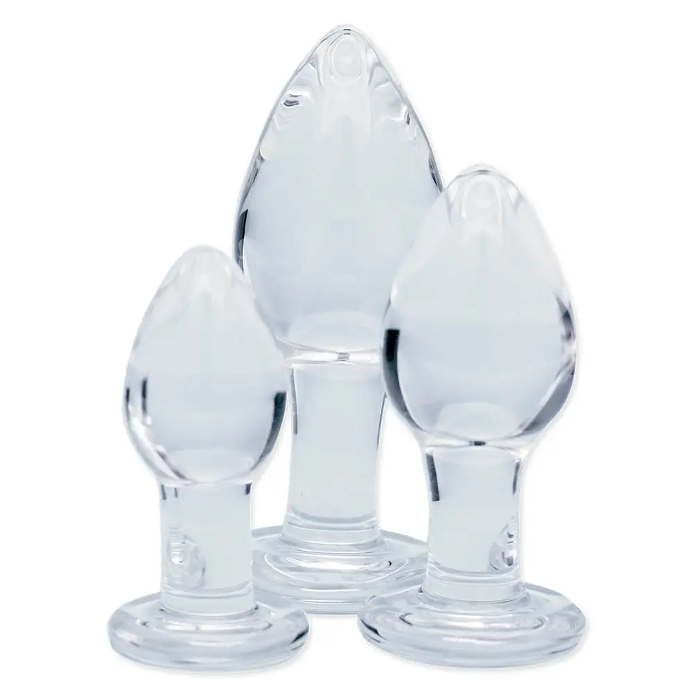 Clarity Utopian Trinity 3-Piece Glass Butt Plug Set