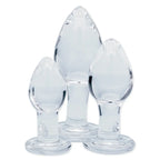 Clarity Utopian Trinity 3-Piece Glass Butt Plug Set