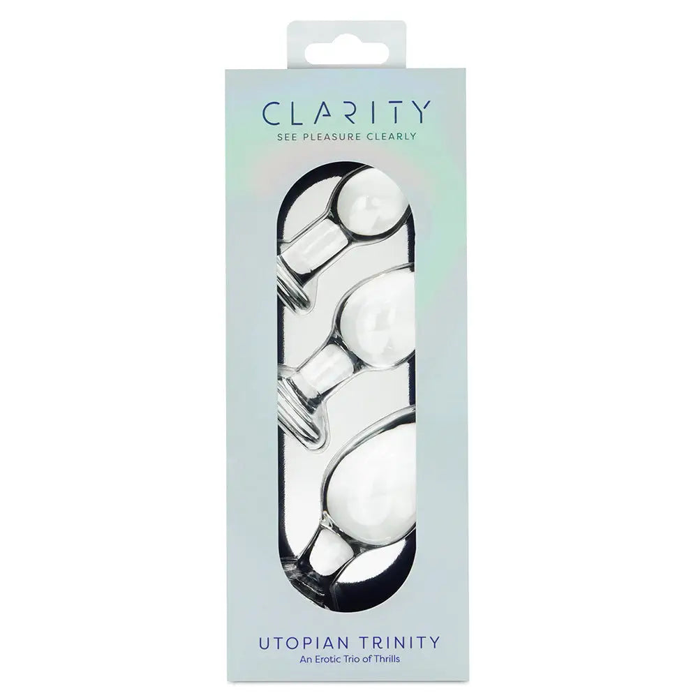 Clarity Utopian Trinity 3-Piece Glass Butt Plug Set