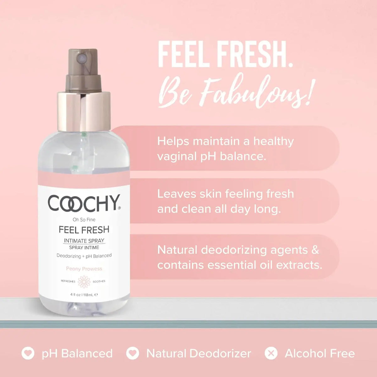 Classic Brands Coochy Peony Prowess Intimate Feminine Spray - pH Balancing