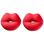 Cloud 9 Novelties™ Naughty Lips Vibrating Nipple Clamps Red